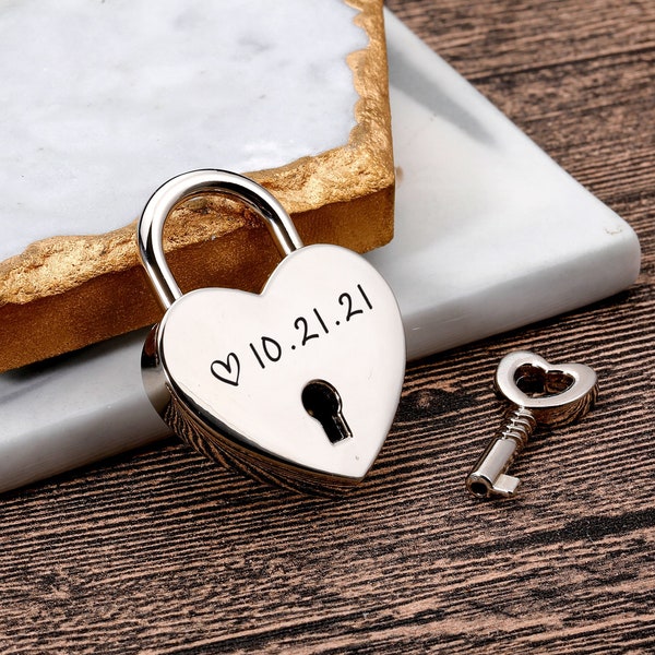 Cadenas personnalisé amour, cadenas personnalisé, cadenas fiançailles, cadenas coeur personnalisé, cadeau d'anniversaire de fiançailles de mariage, cadeaux pour couple