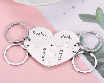 Personalized Puzzle Keychain, Keychain Personalized, Family puzzle keychain, Custom gift for family, friend group gifts, Sisters Keychain