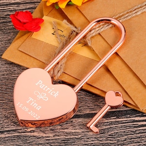 Lucchetto dell'amore, lucchetto con incisione, regalo di San Valentino, regalo per coppie, regalo di San Valentino per lui, regali per l'anniversario di matrimonio