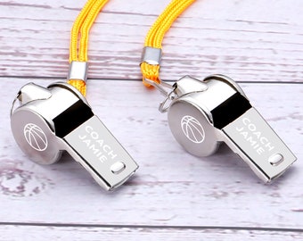 Personalized Whistle Necklace Custom Coach Whistle Necklace Engraved Whistle Personalized Teacher Present Coach Gift Sports Whistel Gift
