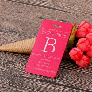 LUGGAGE TAGS PERSONALIZED - Custom Suitcase Tags - Initial & Name Airport Tags - Travel Gifts - Graduation Gift - Personalized Luggage Tag