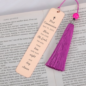 First Communion Gift - Custom Bible Verse Bookmark - First Communion Bookmark -Confirmation Gifts - Bible Verse - Gift for Goddaughter Son
