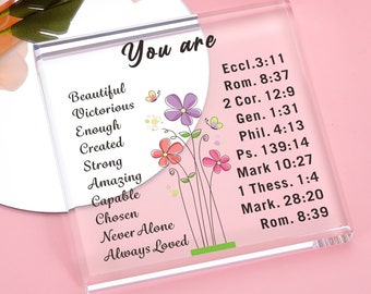 Christian Encouragement Gifts for Best Friend Women, Inspirational Gifts for Daughter Bestie, You are Beautiful, Acrylic Desk Sign Keepsake