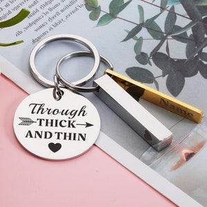 Through Thick and Thin Friend Keychain, Best Friend Gifts, Gift for Her, Gift for Him, Birthday Gift for Friend, BFF Keychain Gift