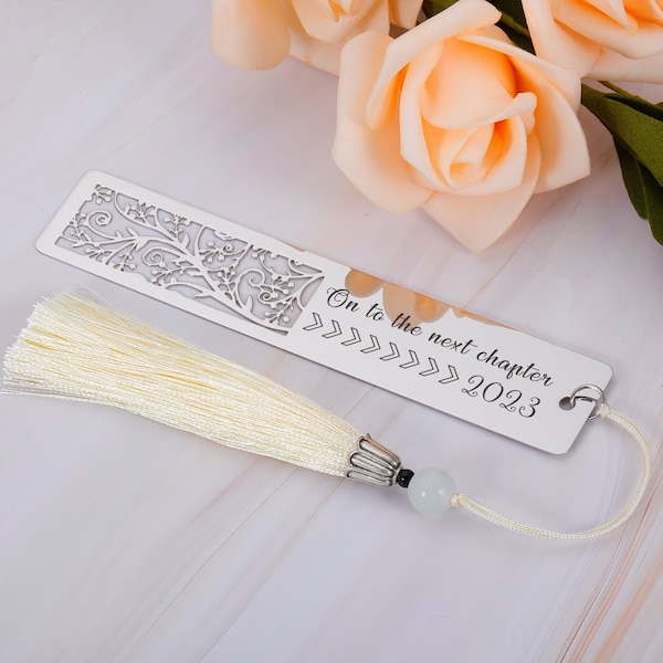On to the next chapter - 2024 Graduation - Personalized bookmark for women, Retirement gifts, Retired Gift for teacher coworker Leaving Gift