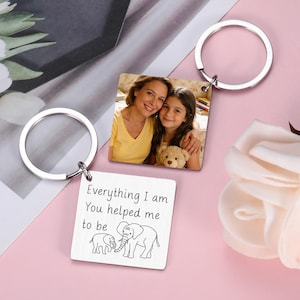 Gift For Mom, Mothers Day Gift, Mom Gift, Mom Birthday Gift, Customized Mom Keychain, Everything I am You helped me to be, Mother's day Gift