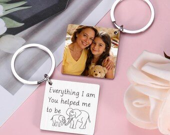 Gift For Mom, Mothers Day Gift, Mom Gift, Mom Birthday Gift, Customized Mom Keychain, Everything I am You helped me to be, Mother's day Gift