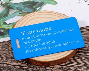 Custom Engraved Aluminum Luggage Tags, Luggage for Travel Lover, Adventure Awaits, Personalized Luggage Tag, Metal Luggage Tag, Custom tags