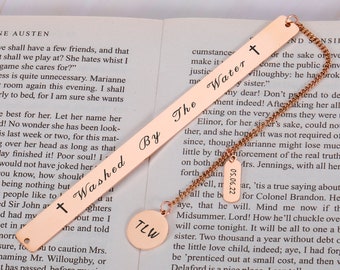 Baptism gift bookmark, First communion gift, Religious bookmark, Washed by the water, Adult baptism gift, goddaughter godson baptism gift