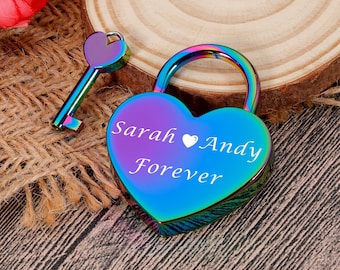 Rainbow padlock, Custom Padlock, Personalized Gifts, Anniversary Gifts, Valetine's Day Gift for Him, Gifts for boyfriend, Wedding gift