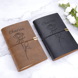 Customized Birth Flower Journal | Personalized Birth Flower Gift | Gift for Mother's Day | Gift for Her|Birth Flower Journal | Notebook Gift