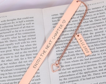 Stocking Stuffer, Christmas Retirement Gifts For Women, Enjoy The Next Chapter, Personalized Metal Bookmark, Retirement Gifts For Teacher
