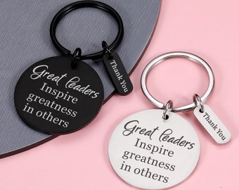 Thank you Gifts | Leaders Appreciation Gift Boss Day Keychain for Boss Lady Leader Supervisor PM Great Leaders Inspire Greatness in Others