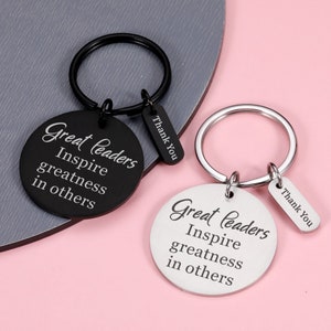 Thank you Gifts | Leaders Appreciation Gift Boss Day Keychain for Boss Lady Leader Supervisor PM Great Leaders Inspire Greatness in Others