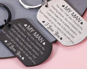 Valentine's Day Gift For Boyfriend, To My Man Keychain, I Love You Gift for Boyfriend, Couple Keychain, Boyfriend gift, Couples Gift