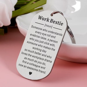 Work Bestie Gifts, Work Bestie Keychain Personalized, Work Bestie Definition Gift, Colleague Leaving Gift, Coworker Gifts, Thank you Gifts