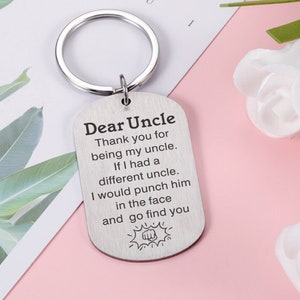 Personalized Fathers Day Gifts, Custom Keychain for Uncle, Gift For Dad, Gift For Grandpa, Daddy, Papa, Uncle, Gift For Uncle From Niece