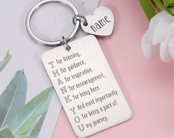 Thank You Gifts, Thank you for listening for guidance...Keychain Gift, Coworker Keychain, Colleague Leaving Gift, Retirement Gifts for Women