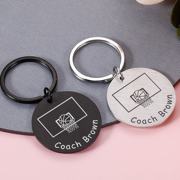 Basketball Coach Keychain, Thank you gift, Personlized Gift for Coach, Basketball Player Gifts, Teammate Gifts, Inspiration Gifts fo Friends