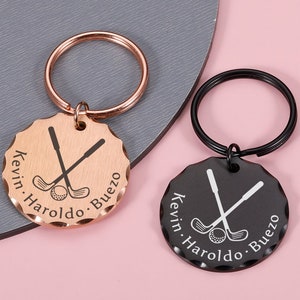 Golf Keychain - Father&#39;s Day Gift - Golfing Dad Keychain - Custom Name Gift -Sport Keychain -I love Golf -Personal Golf Gift -Christmas Gift