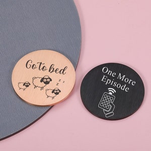 Personalized decision coin, Go to Bed, One more Episode, Divination Tools Coins, Prediction Coins, Game Coins Decision Coin, Coin for Kids