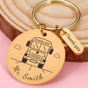 Cadeau de remerciement pour chauffeur de bus, cadeau pour chauffeur de bus, porte-clé pour chauffeur de bus scolaire, cadeau personnalisé pour chauffeur de bus scolaire, cadeau de remerciement