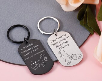 I Like Your Butt Funny Keychain, Gift For Girlfriend, Gift for Boyfriend,Matching Couple Gift,Couple Keychain,Anniversary Gift For Boyfriend