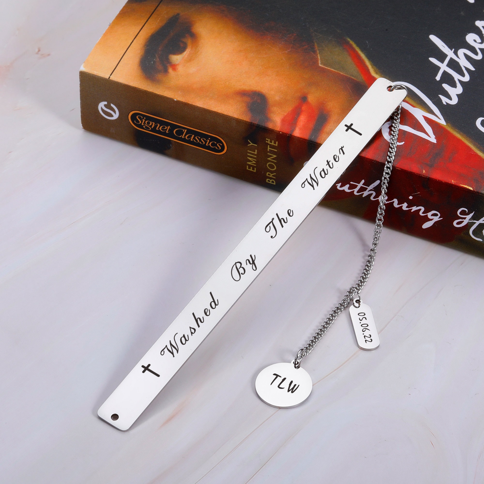 Baptism gift bookmark, First communion gift, Religious bookmark, Washed by the water, Adult baptism gift, goddaughter godson baptism gift