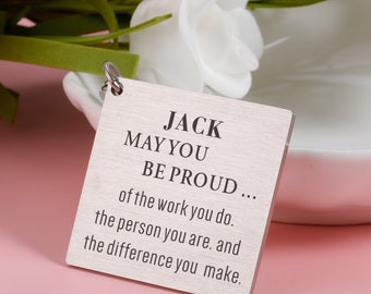 Personalized Keychain May You be Proud of The Work...Appreciation Gift for Employee Thank You,Colleague Team Keyring,Retirement Gift Woman