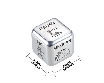 Dadi per decisioni alimentari per coppia, fidanzato, fidanzata, marito, moglie, dadi, regalo per lui, regali per lei, anniversario, San Valentino - Italia