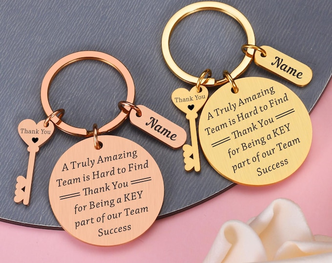 Employee Appreciation Gift, Keychain for Coworker, Work Team Player Instructor Coach, A truly amazing team is hard to find, Thank You Gift