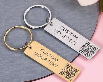 Llavero de código QR personalizado, reproduce música con escaneo, cordón de escaneo, código QR grabado, sitio web, música, vídeo en un llavero, grabar código de Apple Music