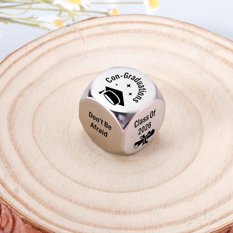 2026 Graduation Gifts, Engraved Text Funny Dice, Class of 2026 Gifts, Personalized Graduation Gifts, Proud Of You Gift, Pocket Gift image 1