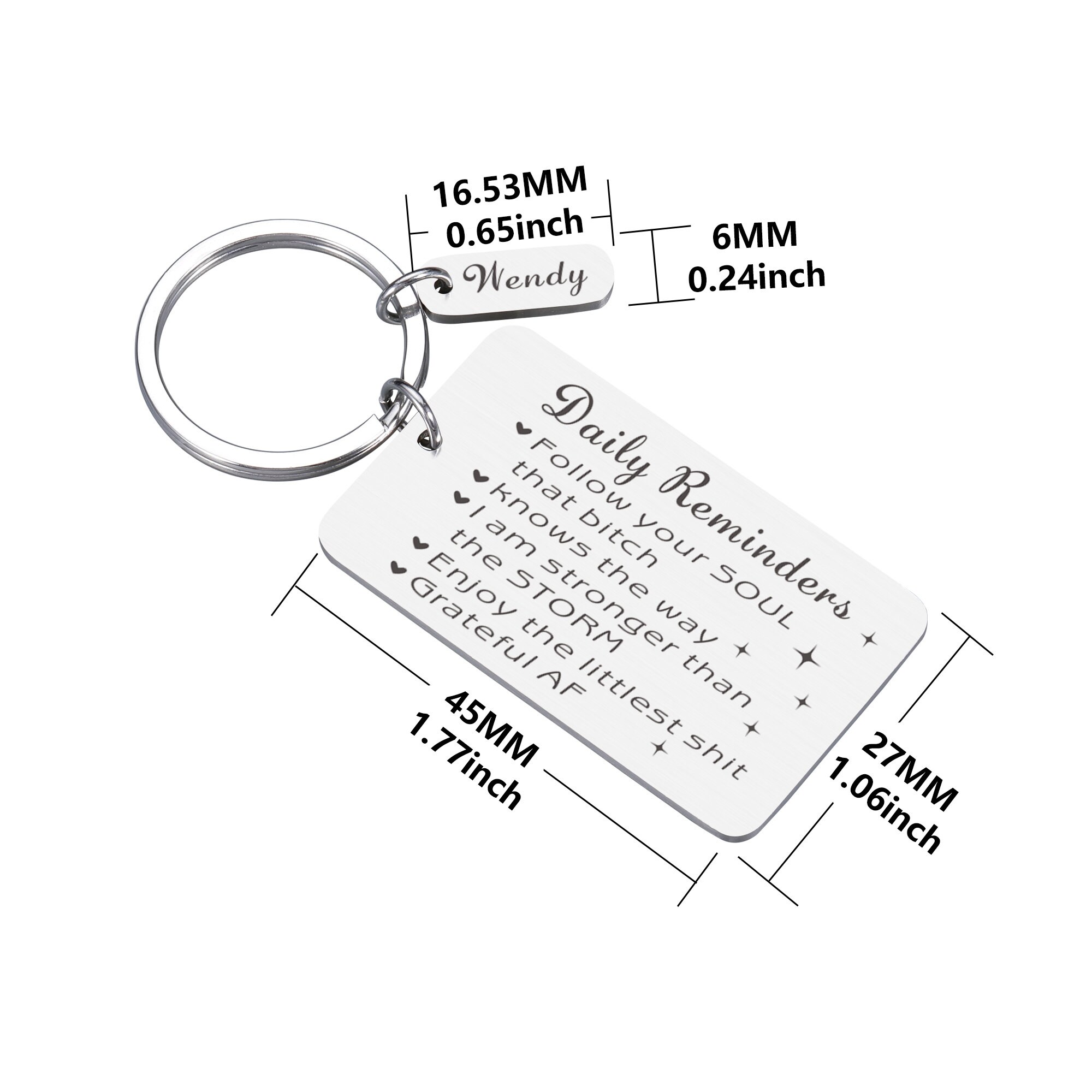 Kleine herinneringen sleutelhanger, cadeau voor geestelijke gezondheid, je bent genoeg sleutelhanger, herinnering aan positief denken dagelijkse bevestiging inspiratie opbeurende citaten, zelfliefde