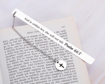 Dios está dentro de ella, no caerá. Salmo 46:5, Joyería Cristiana, Regalos Cristianos para ella, Regalo de Bautismo, Regalo de Dios Madre, Primera Comunión