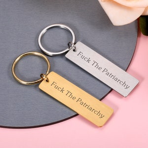 Fuck the Patriarchy-sleutelhanger, feministische sleutelhanger inspirerend cadeau, All Too Well-sleutelhanger, fuck the patriarchy-sleutelhanger, kerstcadeaus meisjes afbeelding 4