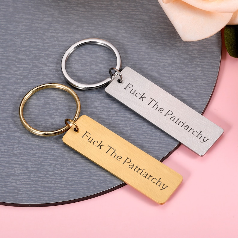 Fuck the Patriarchy-sleutelhanger, feministische sleutelhanger inspirerend cadeau, All Too Well-sleutelhanger, fuck the patriarchy-sleutelhanger, kerstcadeaus meisjes afbeelding 4