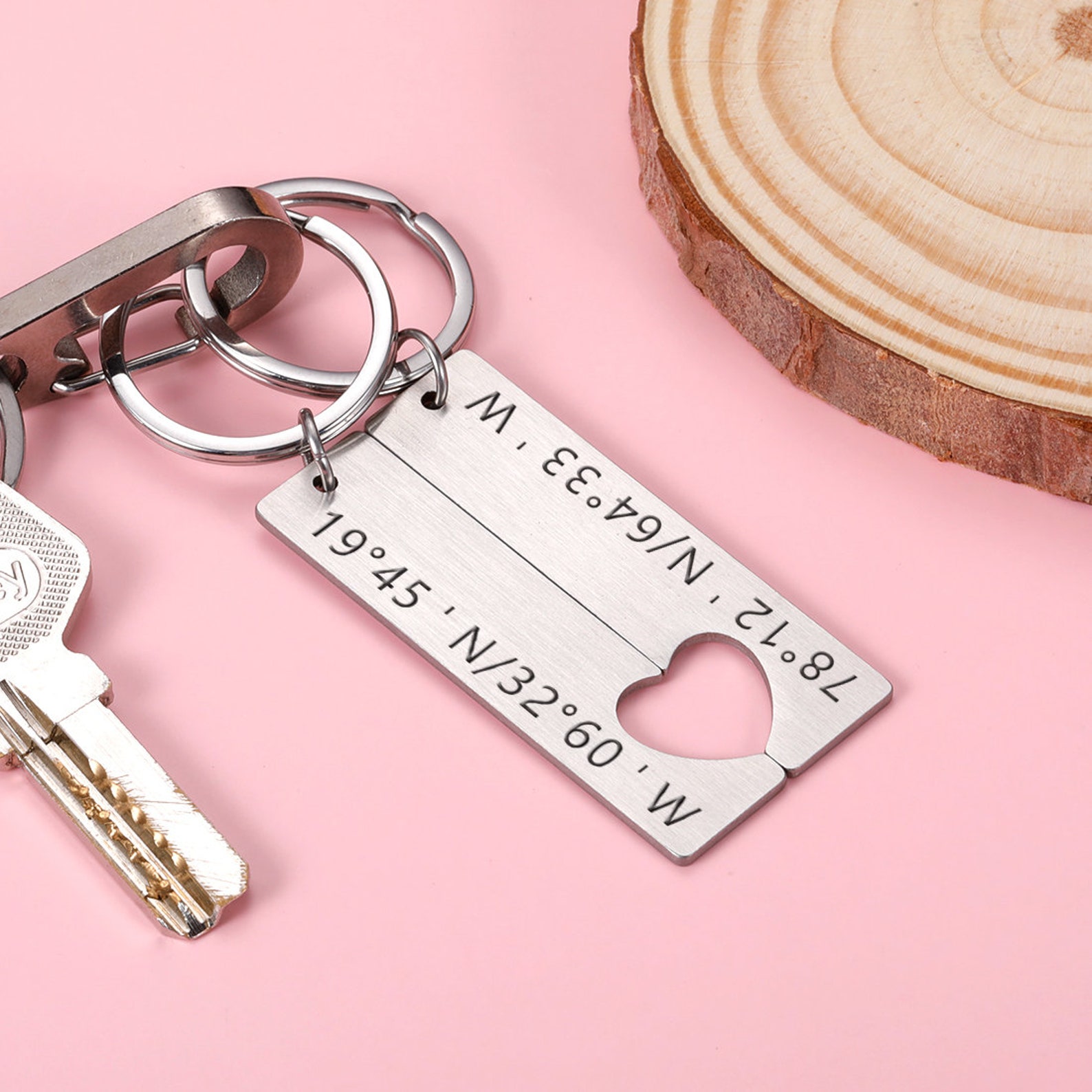 Personalized Coordinates Keychain/trip Wedding Etsy