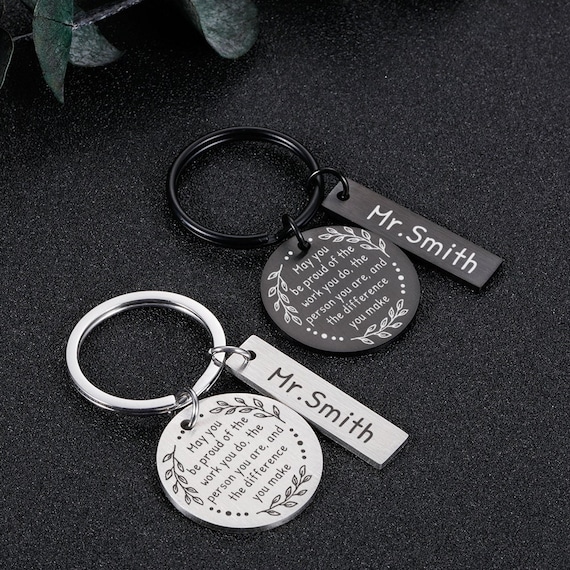 Portachiavi Di Ringraziamento Per Colleghi - Con Frase "Colleghi Come Te Sono Speciali" - In Acciaio Inox Argento
