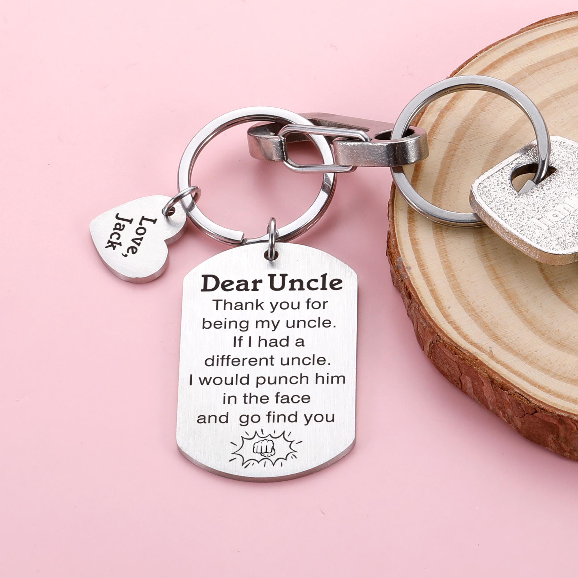SDOFY - Portachiavi con scritta in lingua inglese Zio della nipote Zio, regalo di compleanno per la festa del papà