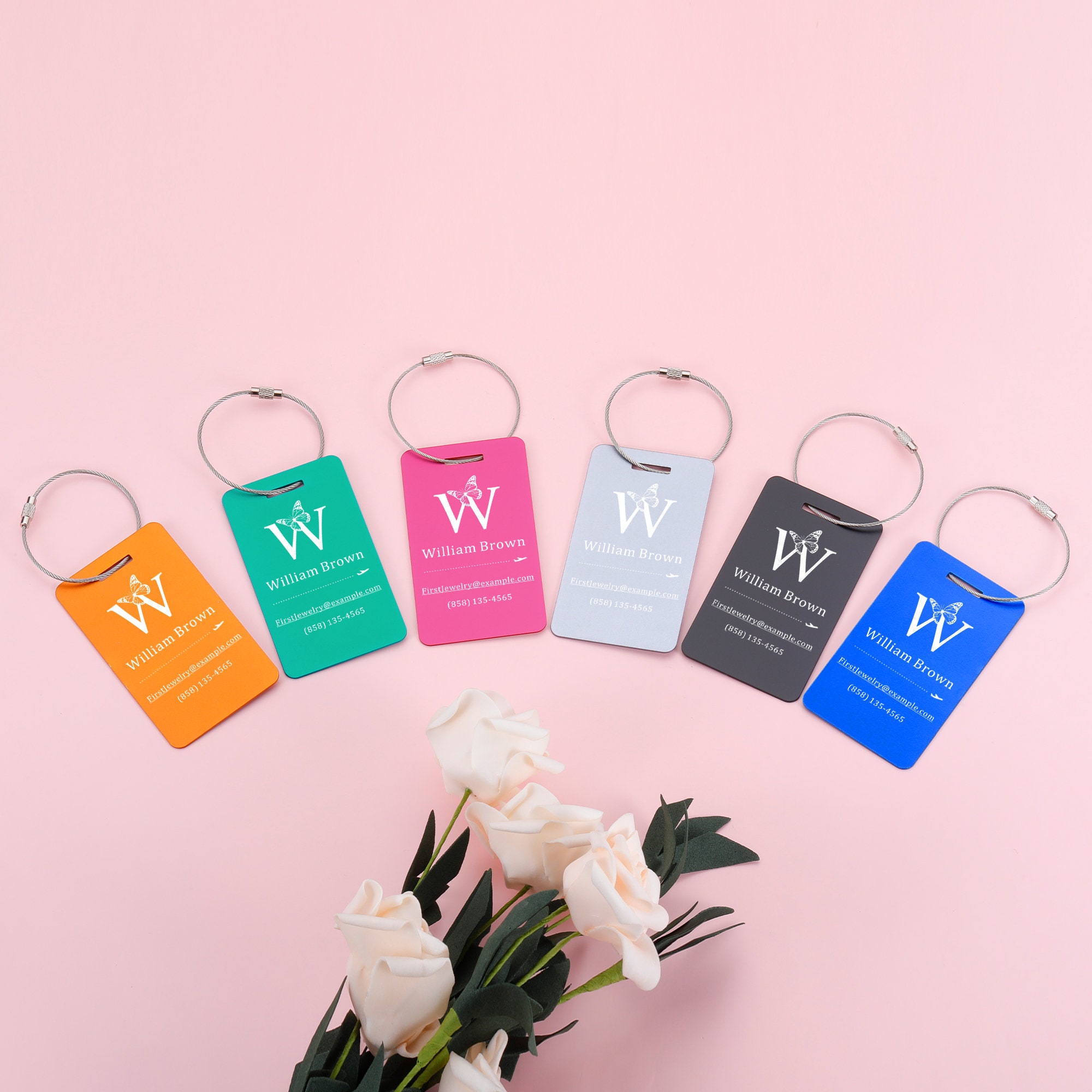 Personalized Metal Luggage Tag, Engraved Aluminum Luggage Tags - Personalised Travel Gifts, Custom Images, Suitcase tag, Backpack tag