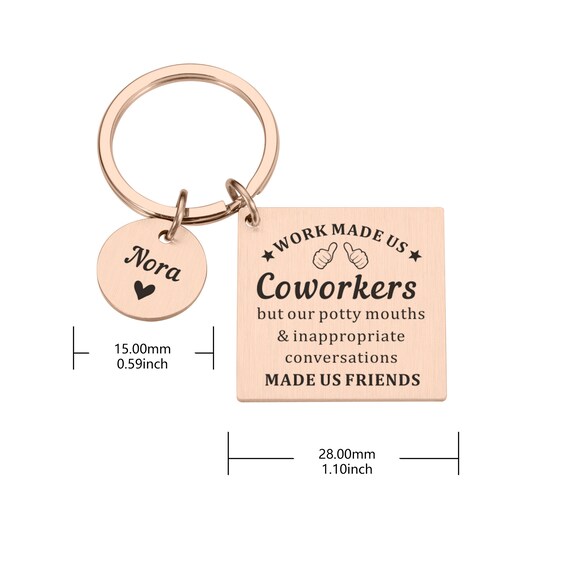 Funny Coworker Keychain - Employee Appreciation Gift With Humorous Office Quotes For Work Friends