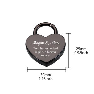 Personalised padlock, Two Hearts Locked Together Forever, Heart Lock, Custom Lock Gift, Wedding Gifts, Anniversary gift for Boyfriend image 9