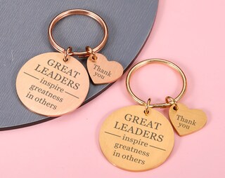 Portachiavi Ispirazionale 'I Grandi Leader Ispirano La Grandezza' - Regalo Di Ringraziamento Per Capo, Mentore O Allenatore