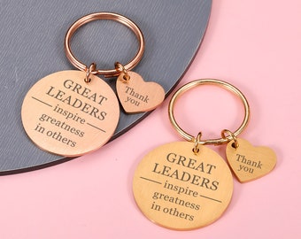 Portachiavi Ispirazionale 'I Grandi Leader Ispirano La Grandezza' - Regalo Di Ringraziamento Per Capo, Mentore O Allenatore