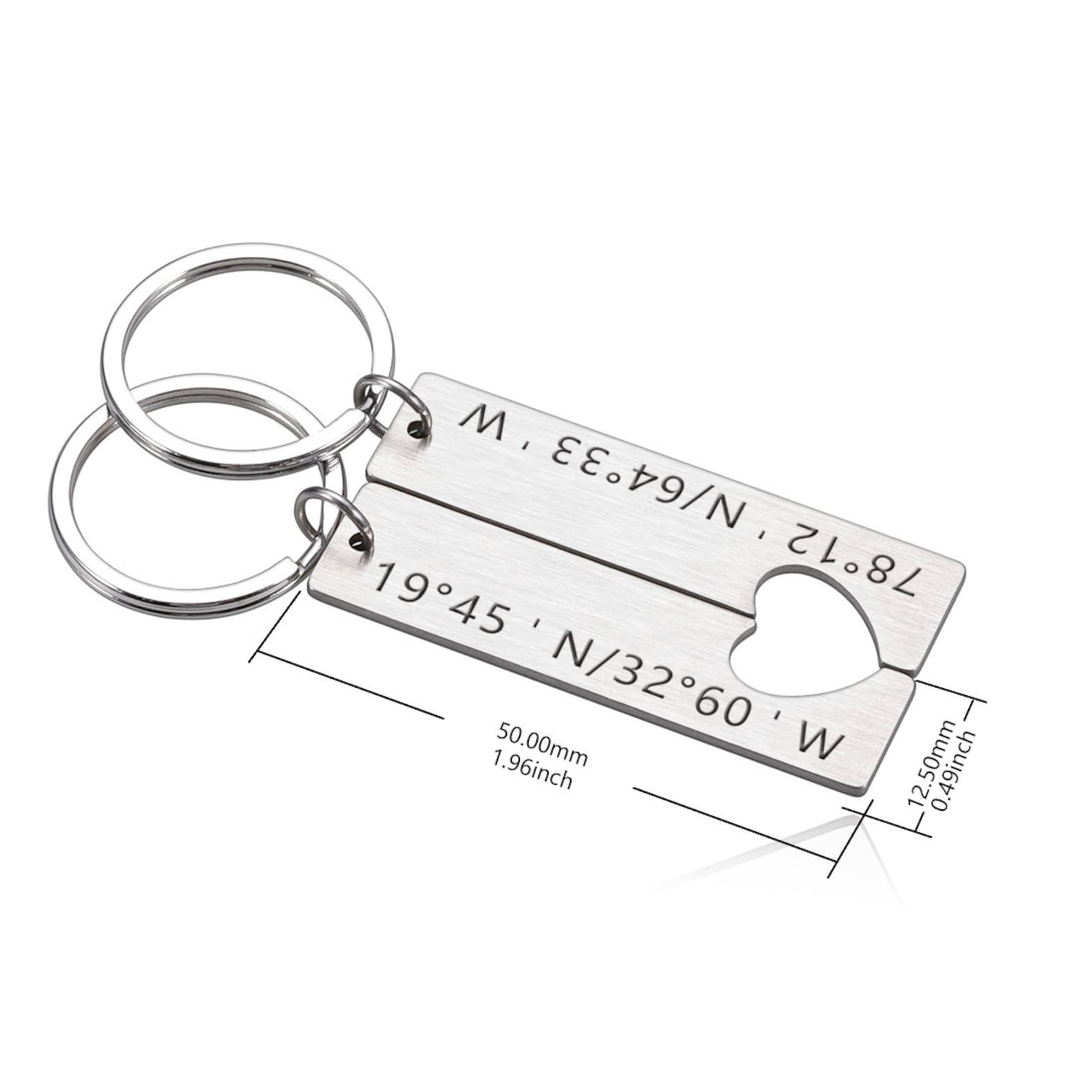 Personalized Coordinates Keychain/trip Wedding Etsy