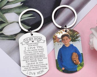 2026 Graduation Gifts for Son Him, Custom Photo Keychain, To My Son/Daughter I Love you Gift, Personalized Inspirational  Gifts from Mom/Dad