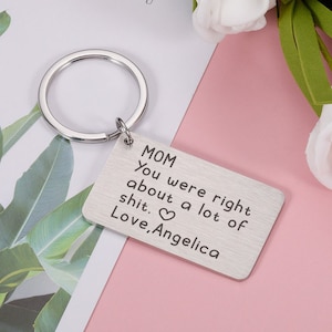 Personalized Mommy Keychain-Mom you were right about a lot of shit/Custom Name Keyring/Birthday Gift For Mom/Gift from Daughter,Son/Love mom