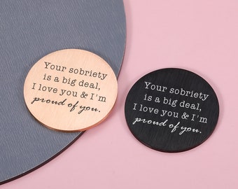 Sober Anniversary Gift | Sobriety Coin | Sobriety Gift | Recovery gifts | Hand Stamped |Your Sobriety Is A Big Deal Gift |Addiction Recovery