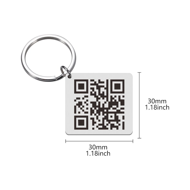 Personalized QR Code Keychain Custom Code Keychain Engraved Etsy